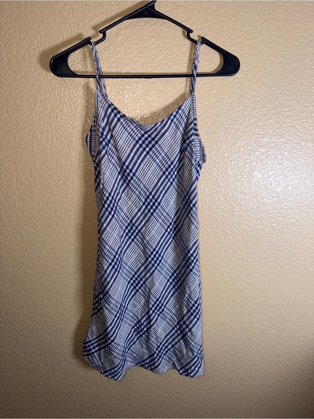 Cotton On Navy and Light Pink Plaid Dress